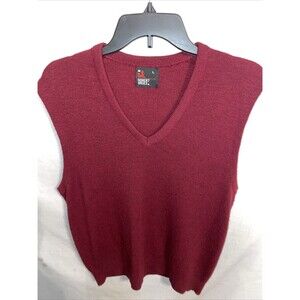Robert Bruce Men’s Golf Sweater Vest Size Large Burgundy Athleisure Tennis City